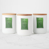 Pour Bocaux Étiquette de produit vert forêt Cadre argent Monog (Bouteilles)