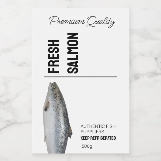 Pour Bocaux Étiquette de produits de poisson frais Saumons (Étiquettes simples)