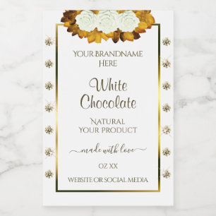 Pour Bocaux Étiquette de produits en or blanc Rose orange Bijo