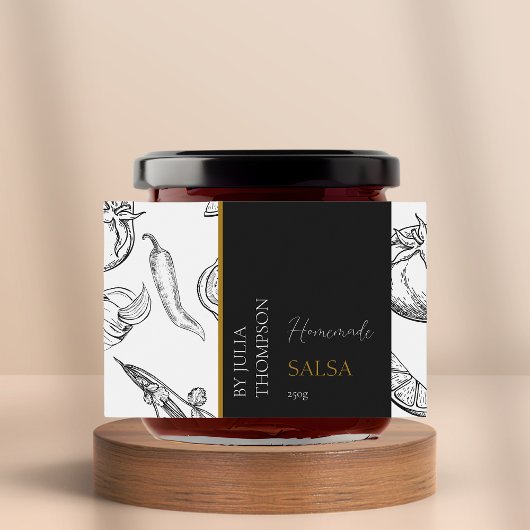 Pour Bocaux Étiquette de salsa de tomate maison moderne