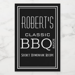 Pour Bocaux Étiquette de sauce barbecue maison personnalisé