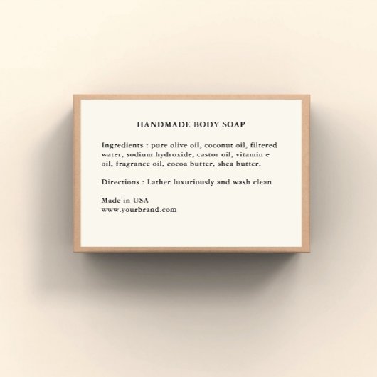 Pour Bocaux Étiquette d'ingrédients de savon faits main