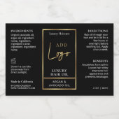 Pour Bocaux Étiquette étanche Black & Gold 2 OZ Dropper Bottle (Étiquettes simples)