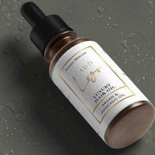 Pour Bocaux Étiquette étanche blanc & or 2 OZ Dropper Bottle