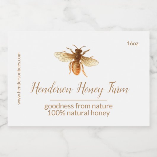 Pour Bocaux Étiquette Golden Honey Bee Jar (Étiquettes simples)
