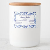 Pour Bocaux Étiquette imperméable blanc bleu floral savon (Devant)