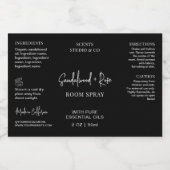 Pour Bocaux Étiquette imperméable minimal Black Room Spray Bot (Étiquettes simples)