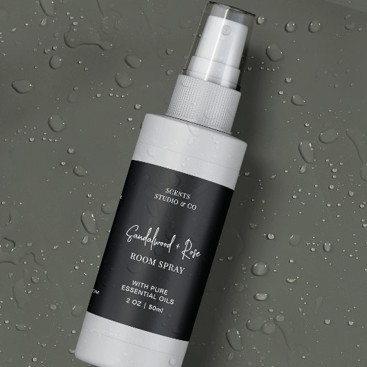 Pour Bocaux Étiquette imperméable minimal Black Room Spray Bot