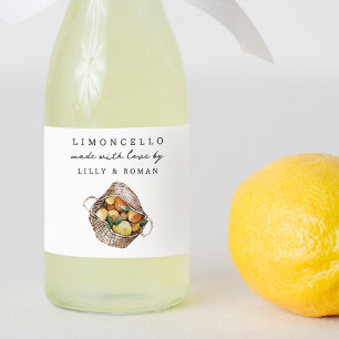 Pour Bocaux Étiquette Limoncello aux citrons rustiques personn