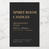 Pour Bocaux Étiquette minimal à bougie Gold et Back (Étiquettes simples)