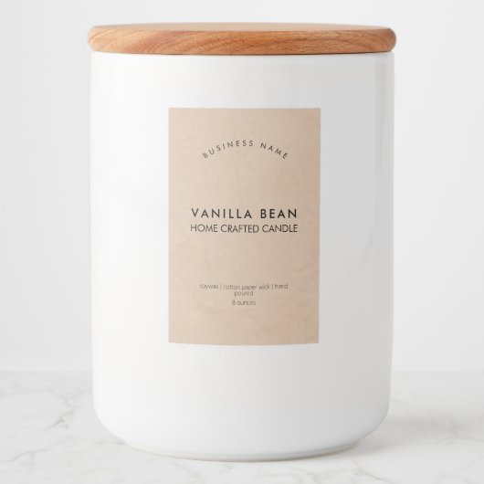Pour Bocaux Étiquette minimaliste Rustique Kraft (Devant)