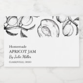 Pour Bocaux Étiquette simple de confiture d'abricot noir et bl (Étiquettes simples)