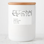 Pour Bocaux Étiquette simple de confiture d'abricot noir et bl (Devant)