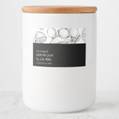 Pour Bocaux Étiquette simple de confiture de citron noir et bl (Devant)