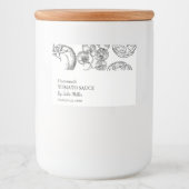 Pour Bocaux Étiquette simple de sauce tomate noire et blanche (Devant)