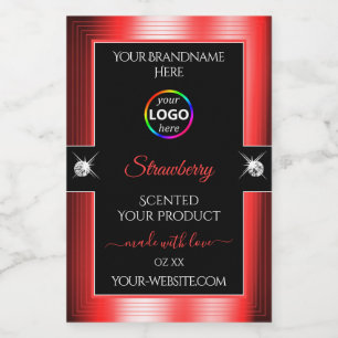Pour Bocaux Exquis noir brillant rouge avec logo Étiquette pro