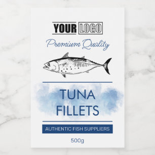 Pour Bocaux Filets de poisson de thon Étiquette de produit ave