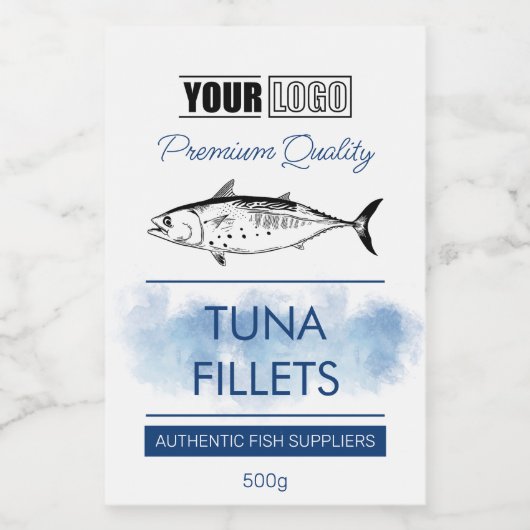Pour Bocaux Filets de poisson de thon Étiquette de produit ave (Étiquettes simples)