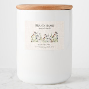 Pour Bocaux Fleur sauvage Boho couleur Étiquette produit 3x2