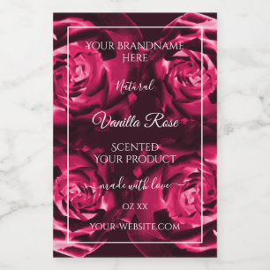 Pour Bocaux Floral Pink Produit Emballage Étiquette Fleurs Ros