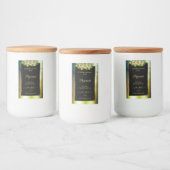 Pour Bocaux Floral Turquoise marbre vert noir Étiquette de pro (Bouteilles)