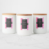 Pour Bocaux Glamor Girly rose noir brillants Étiquette de prod (Bouteilles)