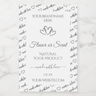 Pour Bocaux Gray Blanc Cloud produit Étiquette Coeurs mignons