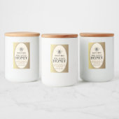 Pour Bocaux Heraldic Bee Rectangle Étiquette alimentaire Or ov (Bouteilles)