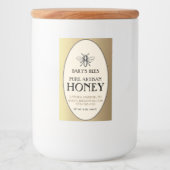 Pour Bocaux Heraldic Bee Rectangle Étiquette alimentaire Or ov (Devant)
