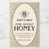 Pour Bocaux Heraldic Bee Rectangle Étiquette alimentaire Or Ov (Étiquettes simples)