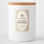 Pour Bocaux Heraldic Bee Rectangle Étiquette alimentaire Or Ov (Devant)