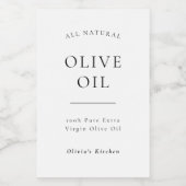 Pour Bocaux Huile d'olive moderne ou étiquette alimentaire (Étiquettes simples)