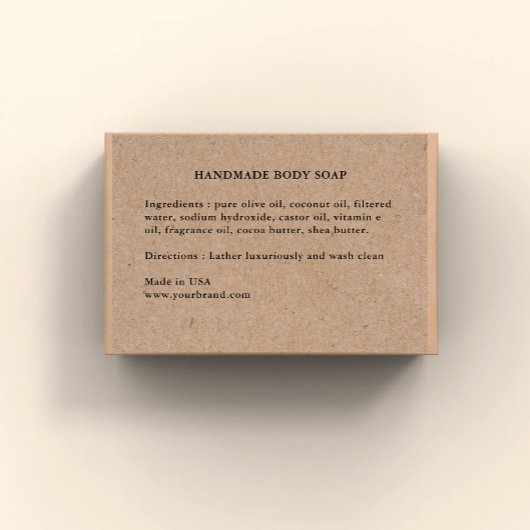 Pour Bocaux Ingrédients de savon artisanal Étiquette Kraft