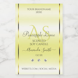 Pour Bocaux Jaune clair moderne Étiquette Bijoux Monogramme