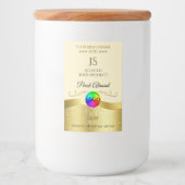 Pour Bocaux Light Peach Wavy Gold Logo Monogram Étiquette (Devant)
