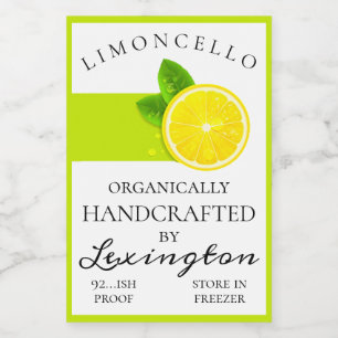 Pour Bocaux Limoncello biologique moderne petit Étiquette à bo