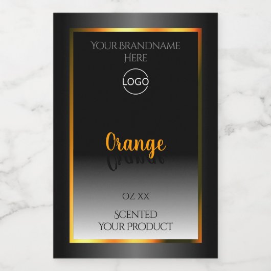 Pour Bocaux Logo de Étiquette Orange Cadre noir moderne (Étiquettes simples)