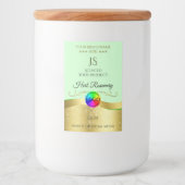 Pour Bocaux Logo en or vert clair Wavy Monogram Étiquette prod (Devant)