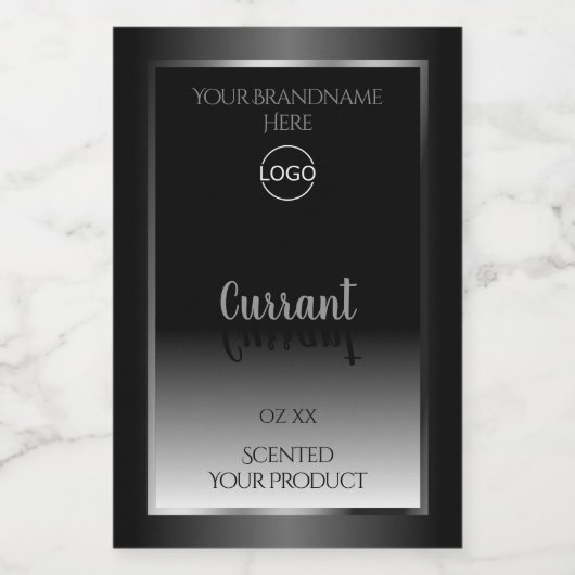 Pour Bocaux Logo moderne Black White Étiquette de produit Silv (Étiquettes simples)