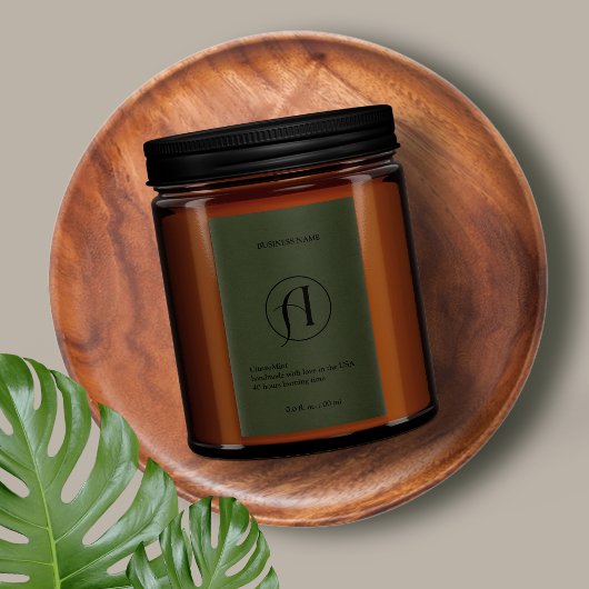 Pour Bocaux Logo moderne vert foncé Étiquette de bougie