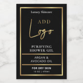 Pour Bocaux Logo Noir & Or 8 à 16 OZ Étiquette de bouteille co (Étiquettes simples)