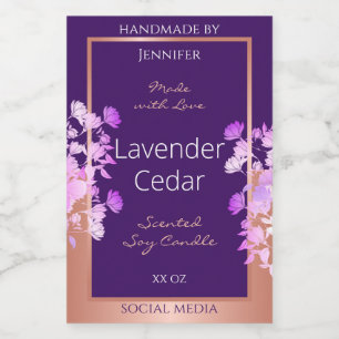 Pour Bocaux Lovely Floral Produit Étiquette violet et Rose or