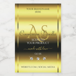 Pour Bocaux Luxe Or Chimmery Produit Étiquette Bijoux Monogram
