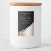 Pour Bocaux Luxueux Rose noir or Décor Merci Étiquette (Devant)