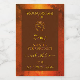 Pour Bocaux Marbre orange chatoyant Étiquette Rose