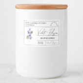 Pour Bocaux Minimal Élégant Violet Candle Jar Étiquette (Devant)