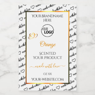Pour Bocaux Noir Blanc Cloud Orange Produit Logo Étiquette