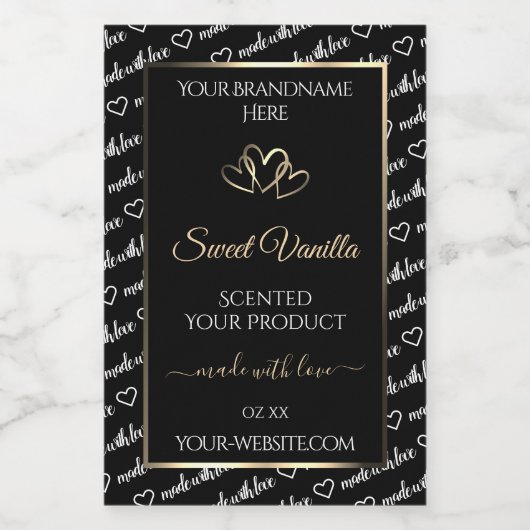 Pour Bocaux Noir Blanc Cloud Produit Étiquette Gold Frame (Étiquettes simples)