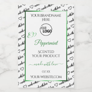 Pour Bocaux Noir Blanc Cloud Produit Étiquette Logo Vert