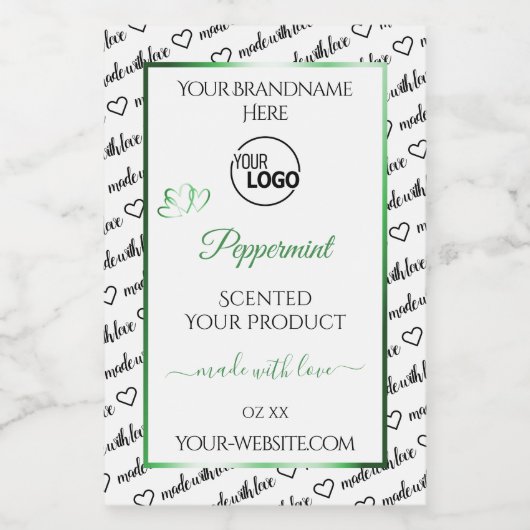 Pour Bocaux Noir Blanc Cloud Produit Étiquette Logo Vert (Étiquettes simples)